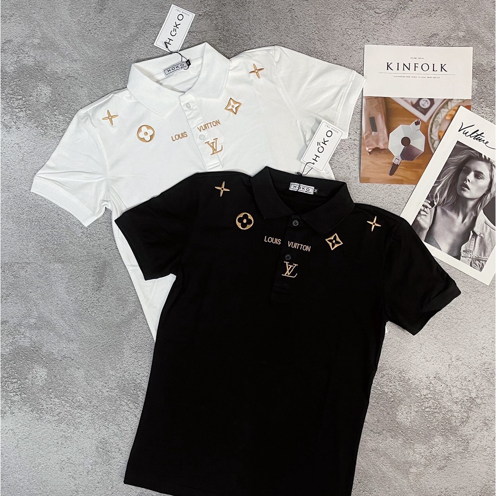Áo thun nam POLO tay ngắn vải cotton in LV co giãn,form đẹp,mẫu mới,giá rẻ-PVT FASHION