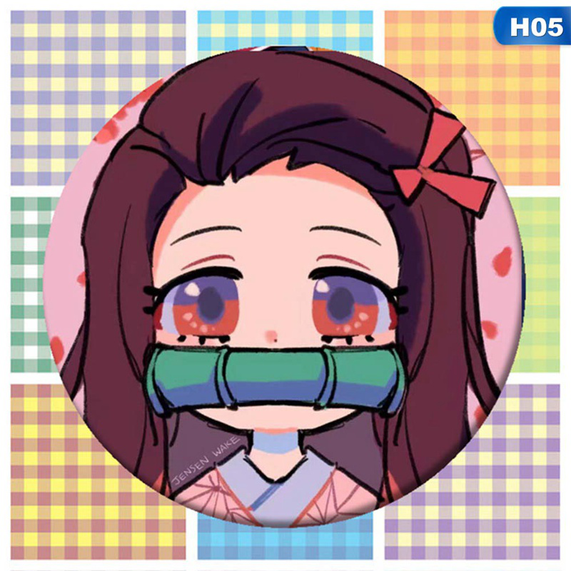 flowersqueen Huy hiệu cài áo hình nhân vật trong Demon Slayer