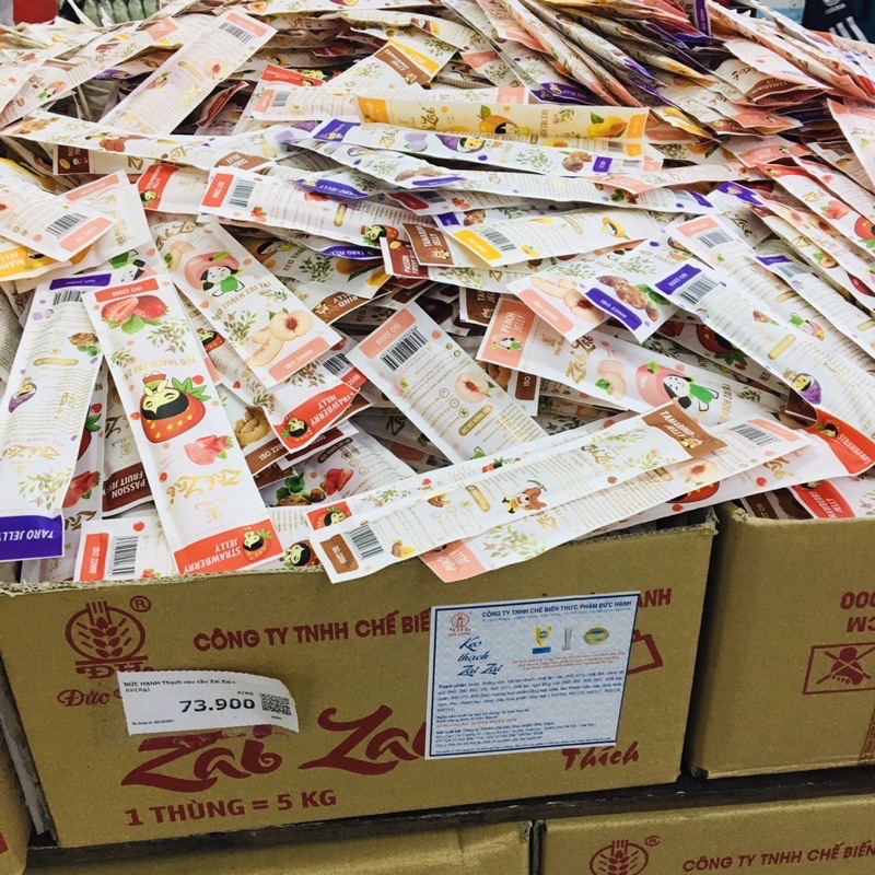 Kẹo Thạch Zaizai 320g Hương vị: Khoai Môn, Chanh Leo, Me, Dâu, Xoài, Đào, cam - Đồ Ăn Vặt