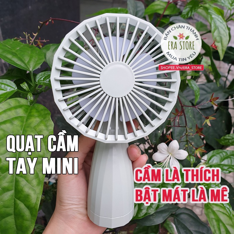 [HOT MUA 1 ĐƯỢC 4] Quạt mini 5 cánh tích điện cầm tay siêu mát có đèn pin 6 màu led xinh xắn nhỏ gọn tiện mang đi | BigBuy360 - bigbuy360.vn