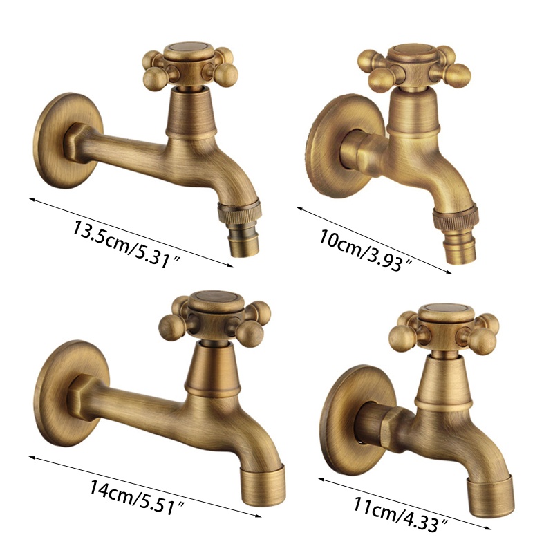 Vòi Nước Gắn Tường Bằng Đồng Thau Phong Cách Cổ Điển