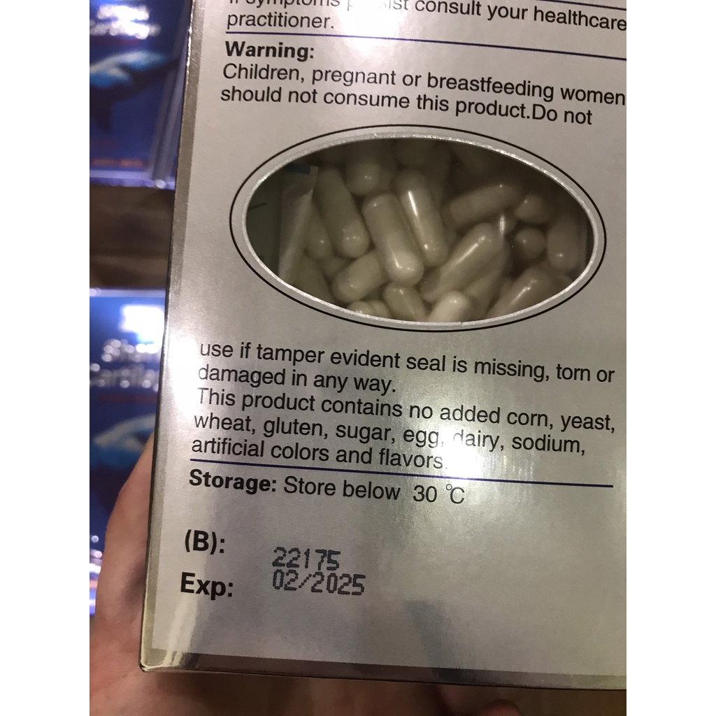 Hỗ trợ xương khớp Sụn Vi Cá Mập Costar 750mg Shark Cartilage 365 Viên Của Úc