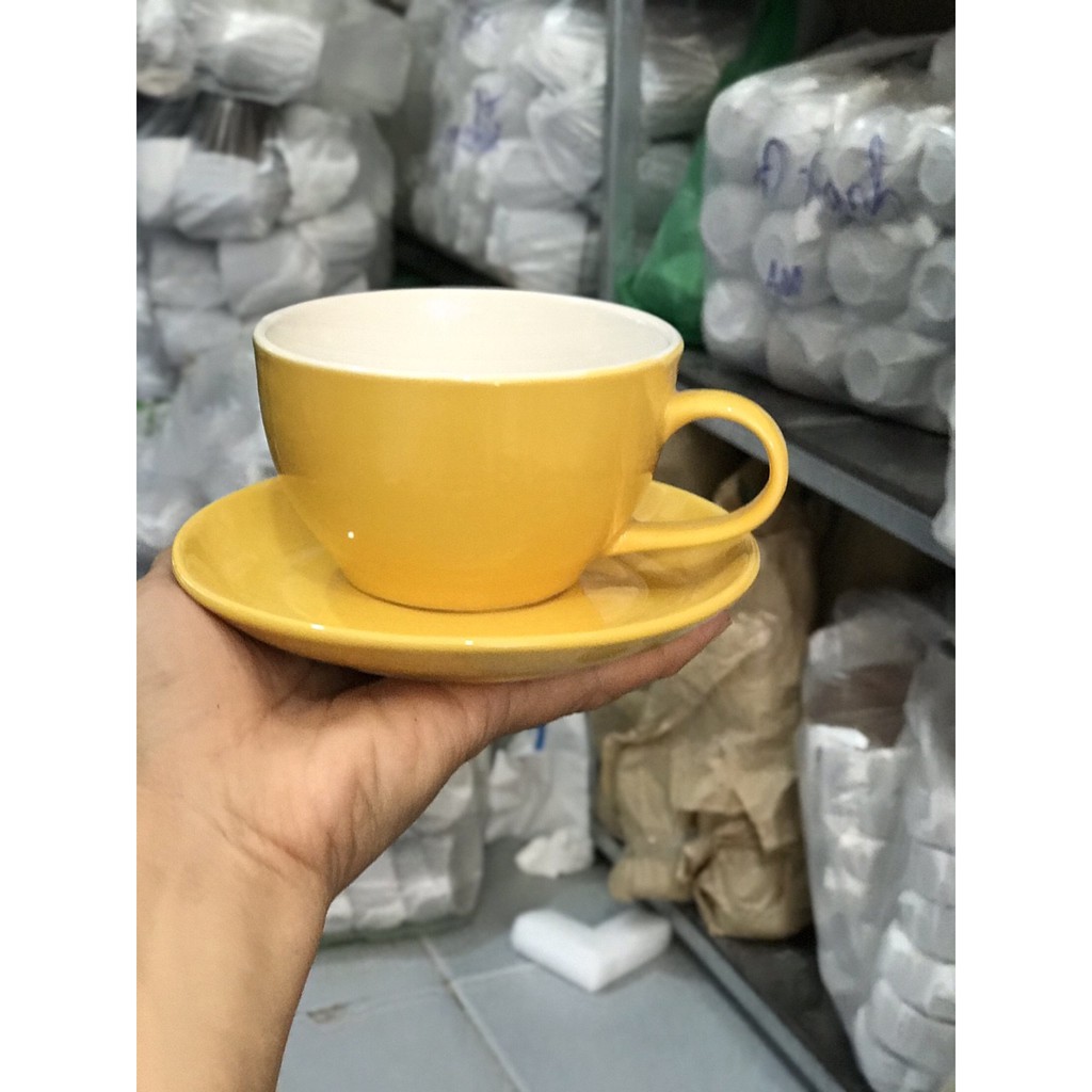 [Sỉ] Bộ ly tách sứ uống cafe Cappuccino đủ màu Gốm Bát Tràng đẹp cao cấp giá rẻ 250ml