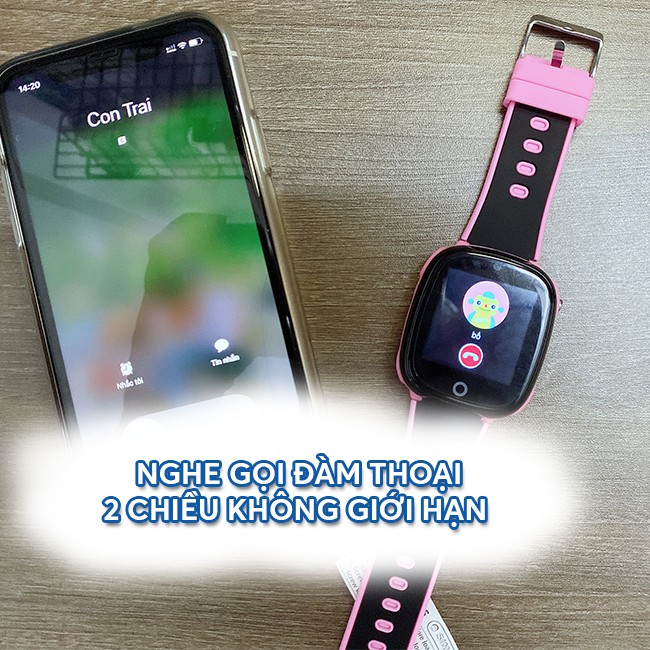Đồng hồ thông minh trẻ em HW11 định vị kép GPS-LBS chính hãng Wonlex [Bản Tiếng Việt - màu hồng]