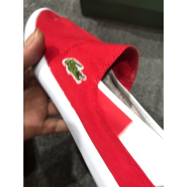Giày lười vải nam nữ đế bệt miệng rộng vải mềm lacoste