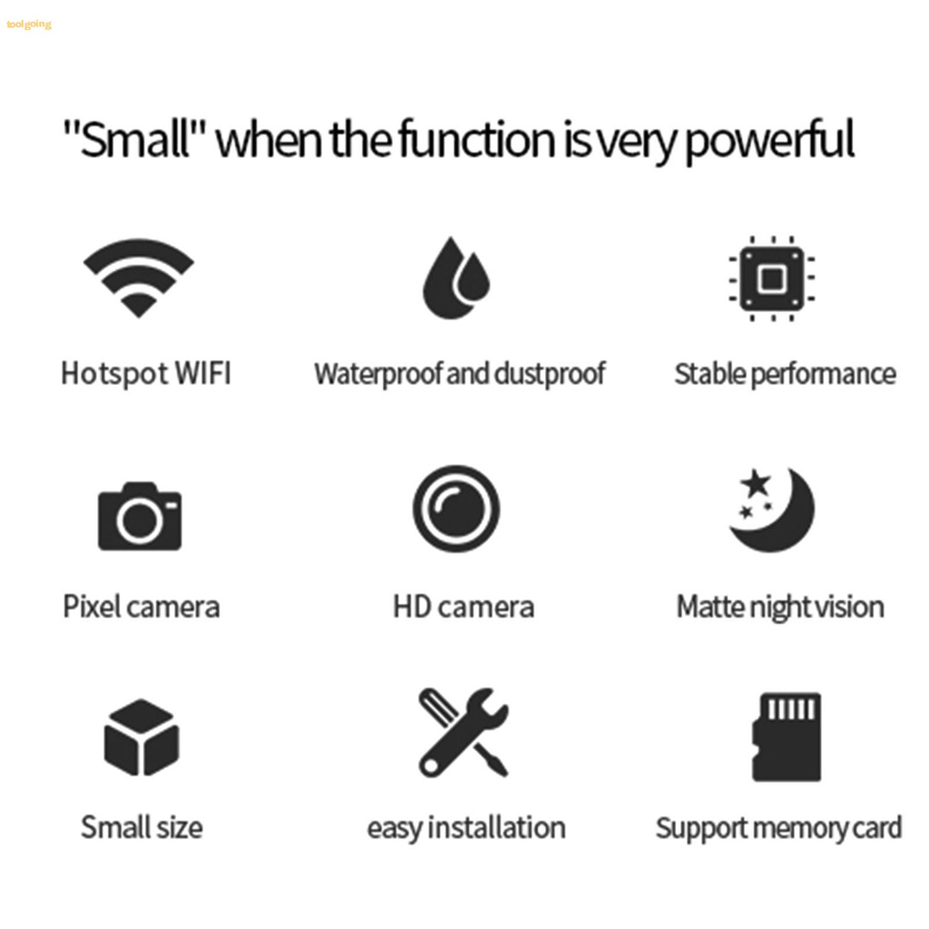 Camera An Ninh Dvr Mini Kết Nối Wifi Chống Thấm Nước Với Tầm Nhìn Ban Đêm