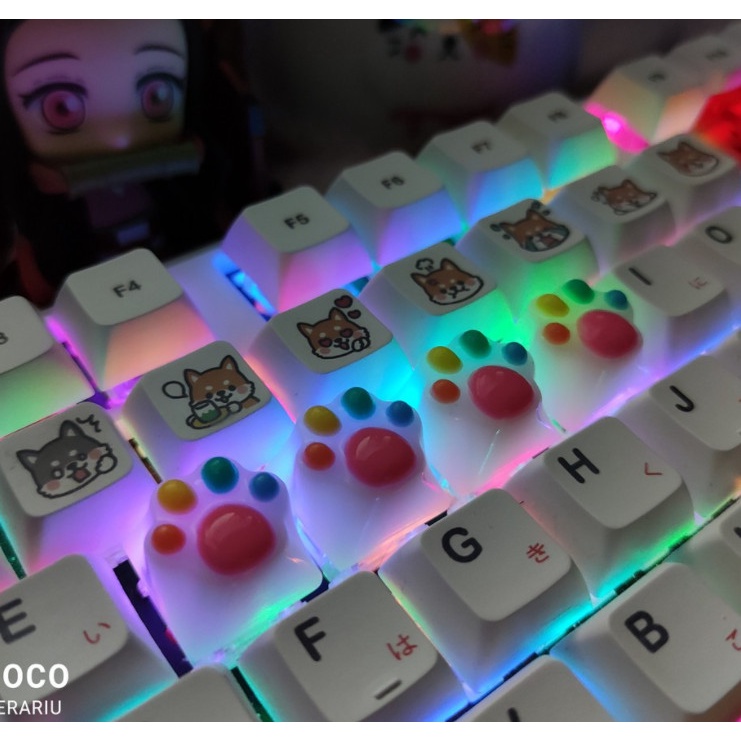 Keycap Chân Mèo Resin Cho Bàn Phím Cơ