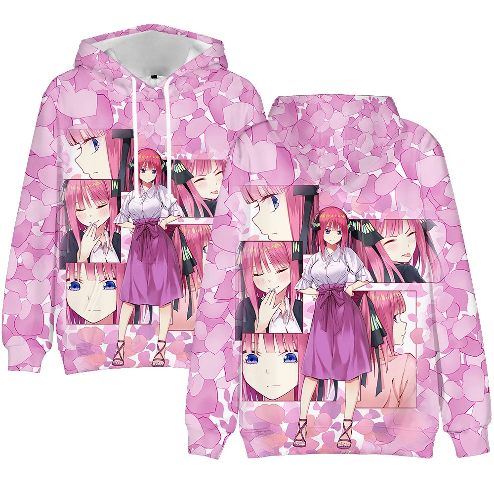 Áo Hoodie Hóa Trang Nhân Vật Nakano Ichika Nino Miku 3D