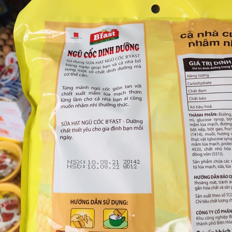 Sữa hạt ngũ cốc dinh dưỡng B’FAST 20 gói x 25 gram