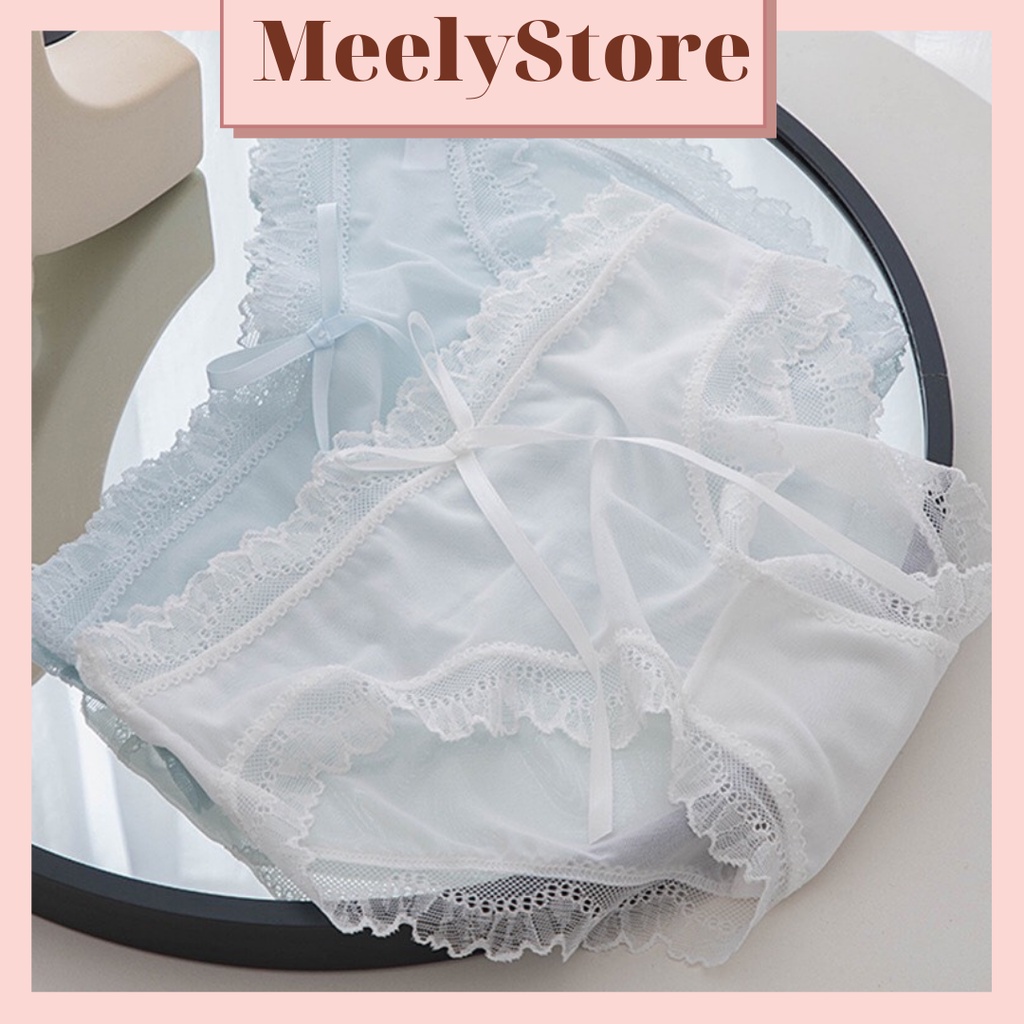 Quần Lót Ren Sexy PhốI Voan Nữ Cao Cấp  Quần Chip Dễ Thương Cạp Vừa Nâng Mông Chât Liệu Ren Xuyên Thấu Gợi Cảm  -h1026