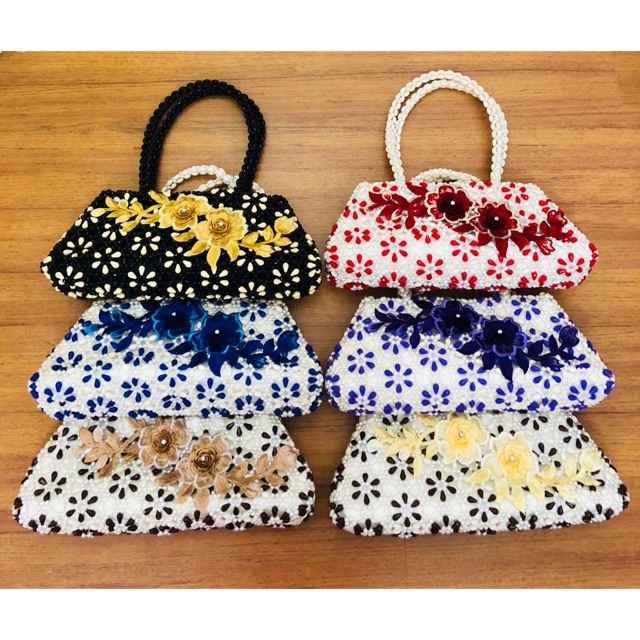 Túi Hạt Cườm Bông Thêu 3D Handmade