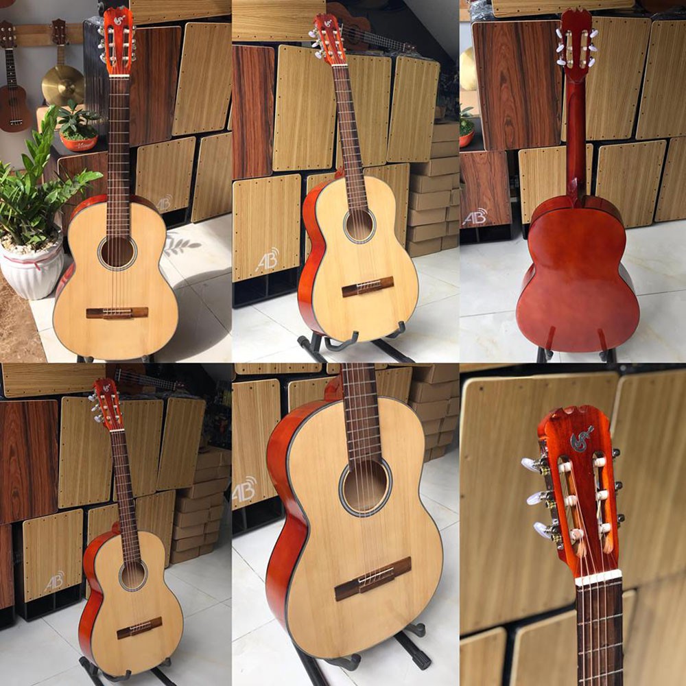 Đàn guitar classic có ty chống cong - Đàn tập chơi không đau tay