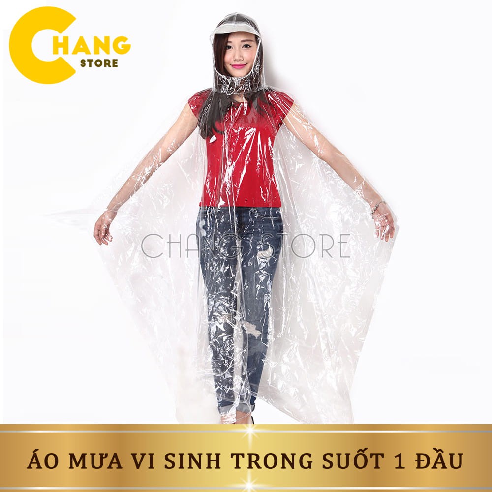 Áo Mưa Trong Suốt 1 Đầu, Áo Mưa Vi Sinh Trong Cho 1 Người Loại Dày Dặn