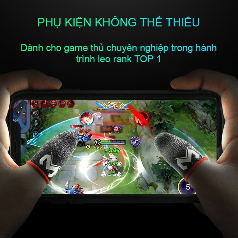 Găng tay chơi game điện thoại MEMO sợi carbon phủ bạc cảm ứng nhạy cho game PUBG FF Tốc Chiến Liên Quân mobi