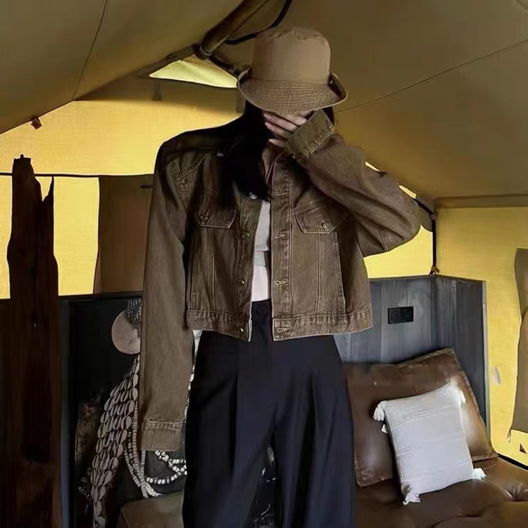 Áo Khoác Denim Dáng Rộng Thiết Kế Mới Thời Trang Mùa Thu Theo Phong Cách Hàn Quốc