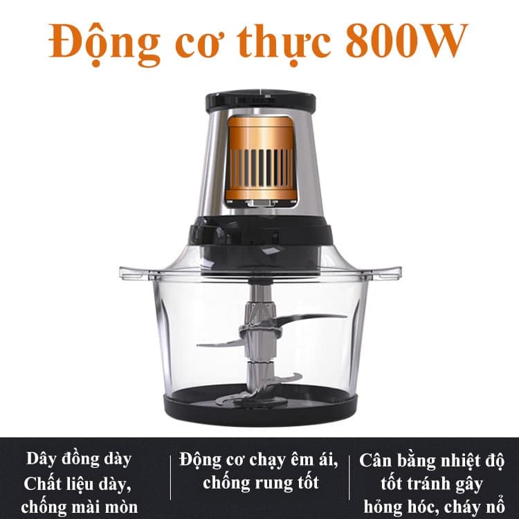 Máy xay thực phẩm, xay sinh tố, xay thịt, xay đá mịn đa năng cầm tay mini 800W Sokany 7004A [ BẢO HÀNH UY TÍN 1 NĂM ]