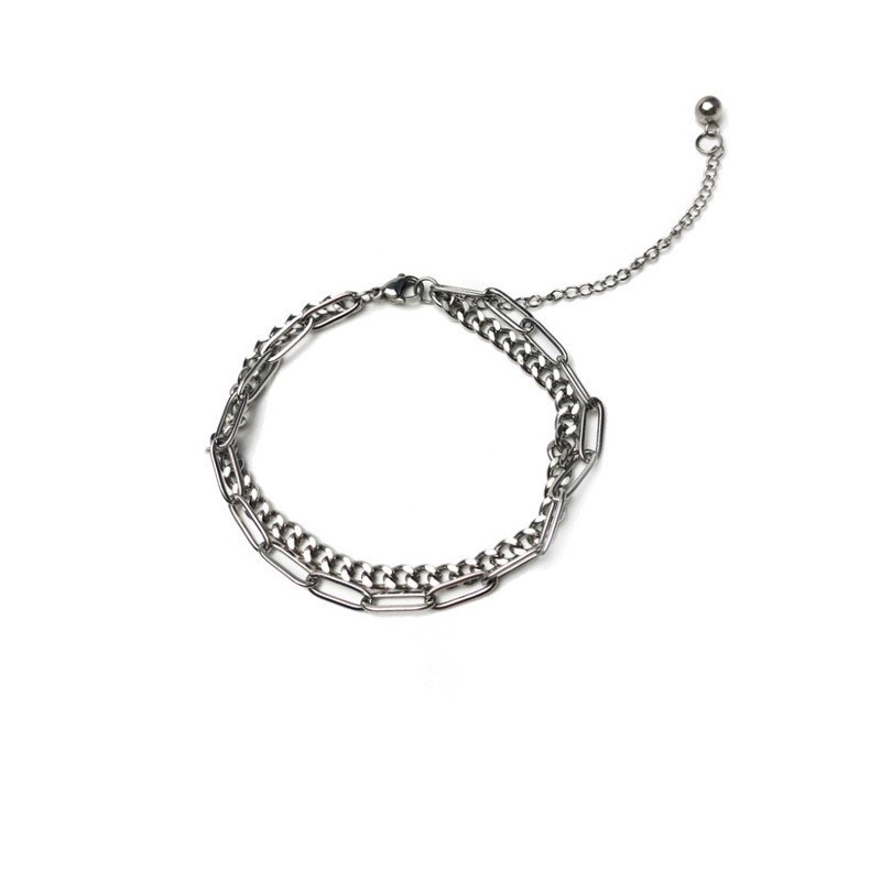 Vòng Tay Hai Lớp Phong Cách Hip Hop Thời Trang Cho Cặp Đôi