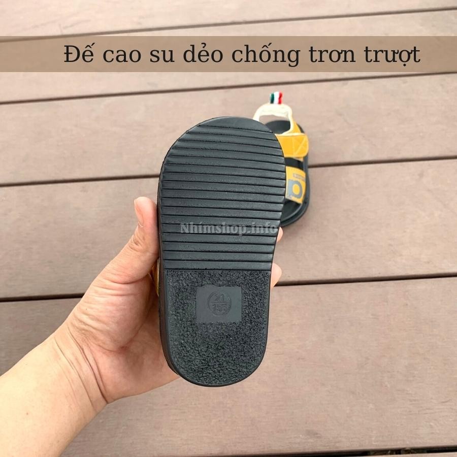 Dép sandal bé trai da bò 1 2 3 tuổi quai hậu phù hợp cho trẻ em mang êm siêu nhẹ chống trơn đi học đi biển mùa hè ST67