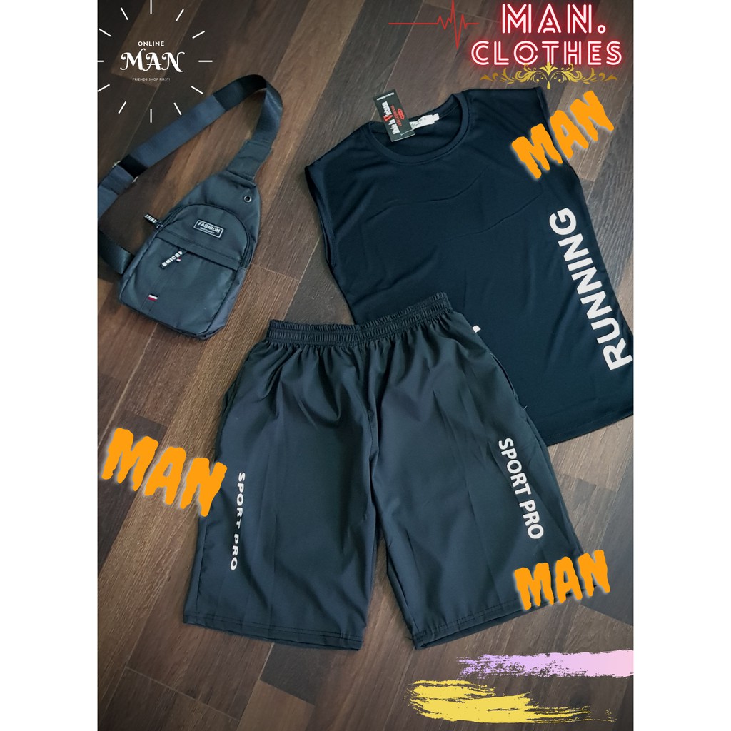 [014] 🛑👉SET quần áo thể thao nam sát nách SPORT RUNNING cao cấp, trẻ trung, năng động💯💯💯