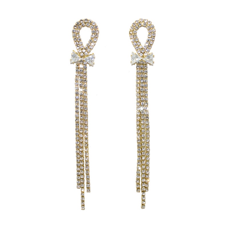 Khuyên Tai Dáng Dài Đính Nơ Tua Rua Cao Cấp Phong Cách Hàn Quốc 2022 Mới