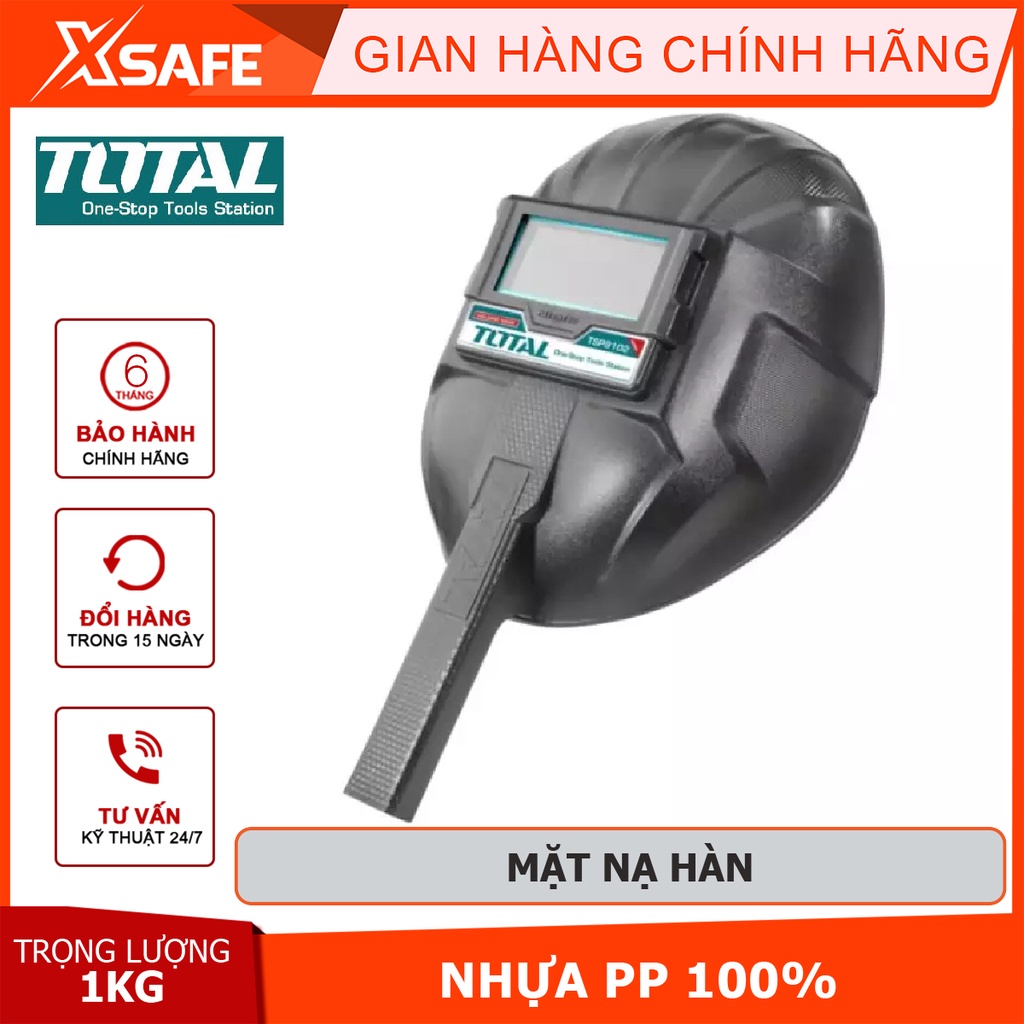 Mặt nạ hàn TOTAL TSP9102 Kính hàn tự động 108*50*3mm, chất liệu nhựa PP, 1 kính bảo vệ chống chói, chống tia cực tím