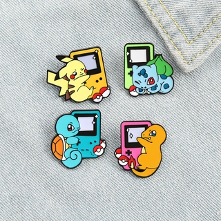 Ghim Cài Áo Hợp Kim Hình Máy Chơi Game Hoạt Hình Pikachu Đáng Yêu