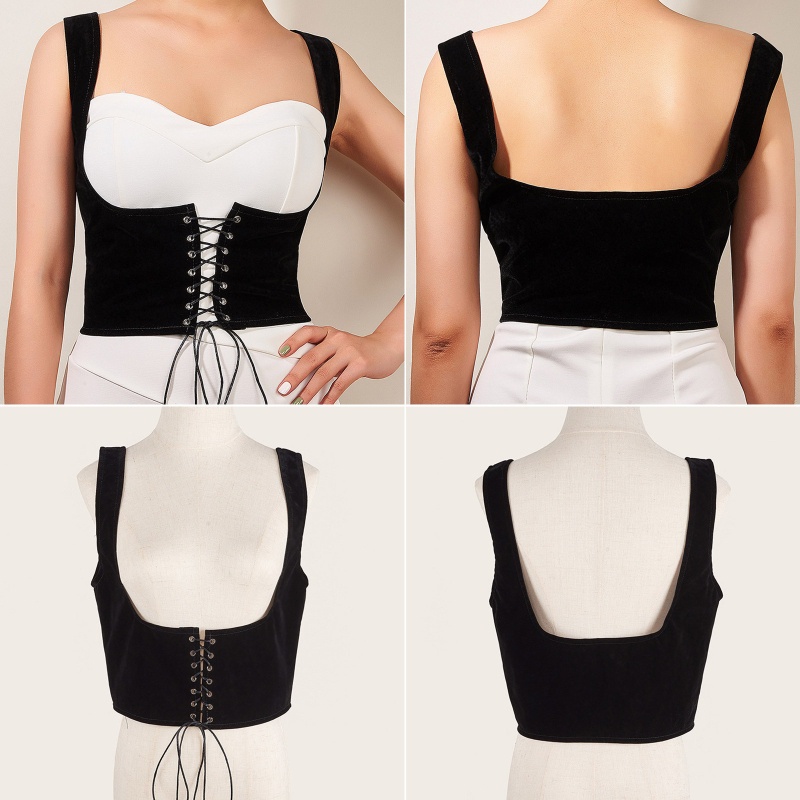 Seve Corset Underbust Nữ Gothic Corset Đường Cong Shaper Mô Hình Bustiers