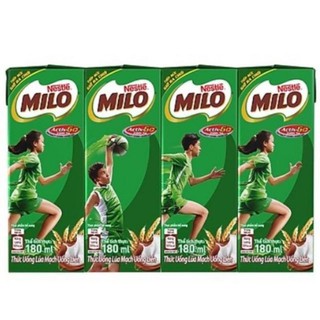 LỐC 6 VỈ THỨC UỐNG LÚA MẠCH MILO VỈ 4 HỘP 180ML 2 Vị CÓ ĐƯỜNG - ÍT ĐƯỜNG