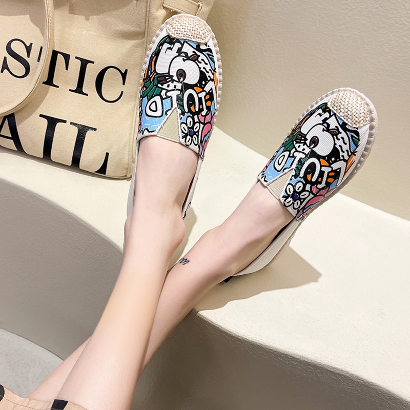 Giày lười IELGY bằng vải đế mềm dễ phối đồ thời trang cho nữ
