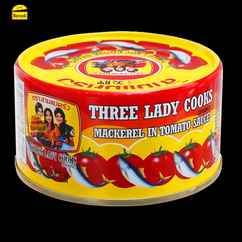 Cá Hộp Ba Cô Gái Thái Lan 190g - Cá Sốt Cà, Cá Nục Sốt Cà, Cá Mòi Cà Chua, Thịt Đóng Hộp Xốt Cà - Ruvask