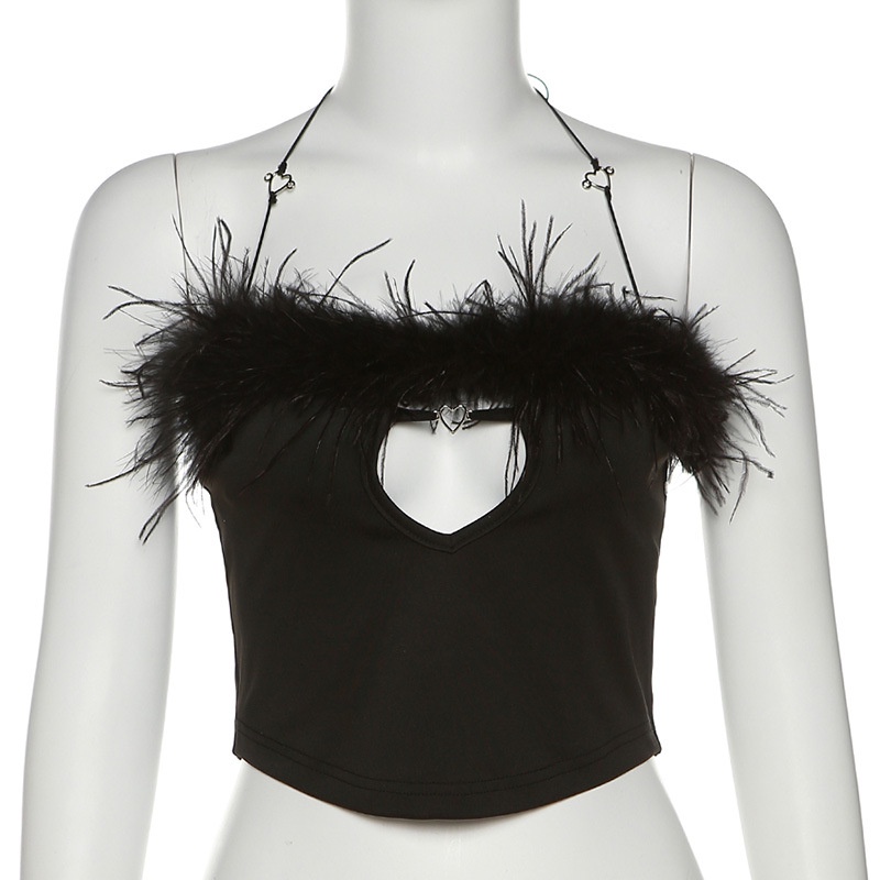 Áo Tank Top Hở Lưng Chất Liệu Nhung Quyến Rũ Cho Nữ