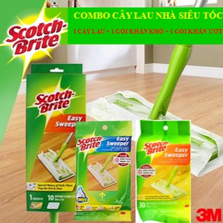 Bộ combo cây lau nhà siêu sạch Scotch Brite