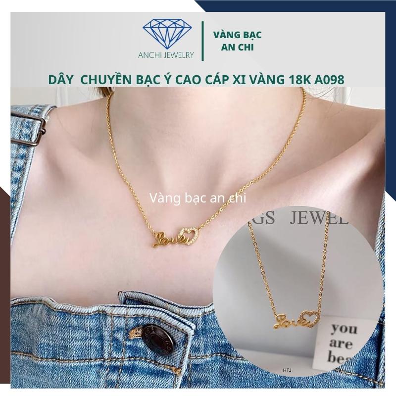 Dây chuyền mặt nơ đính đá, chuẩn bạc ta cao cấp sáng đẹp - Anchi jewelry