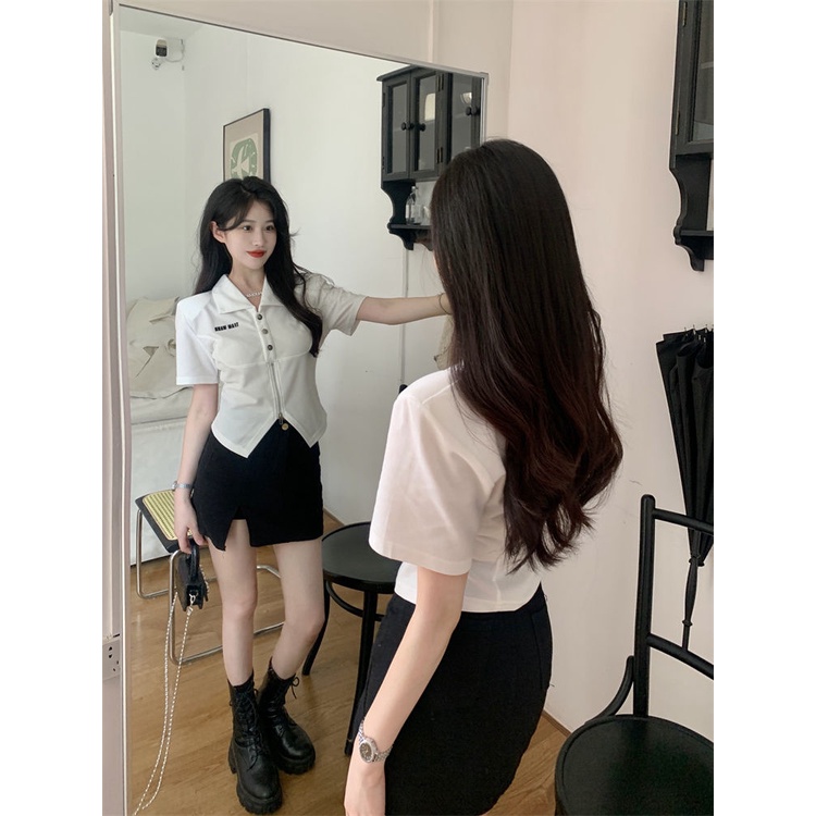 Áo polo COZOKC ngắn tay ôm dáng thời trang dành cho nữ