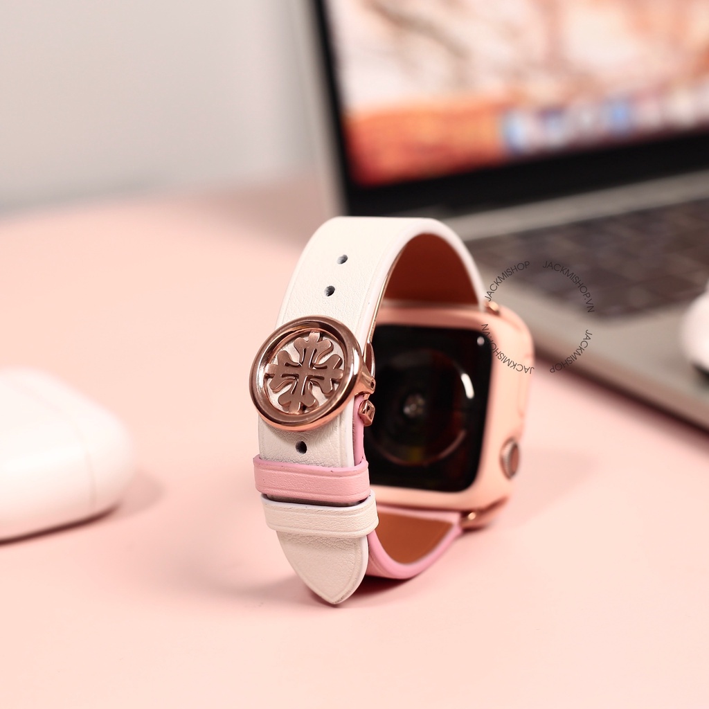 [COMBO 2 MÓN] DÂY DA BÊ SWIFT KHÓA PATEK CHO APPLE WATCH + ỐP VIỀN RHINOSHIELD CHO APPLE WATCH (DÂY DA BẢO HÀNH 1 NĂM)