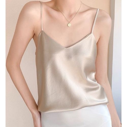 [FREESHIP & SALE 50%] Áo hai dây lụa satin cổ tim Fkaro | BigBuy360 - bigbuy360.vn