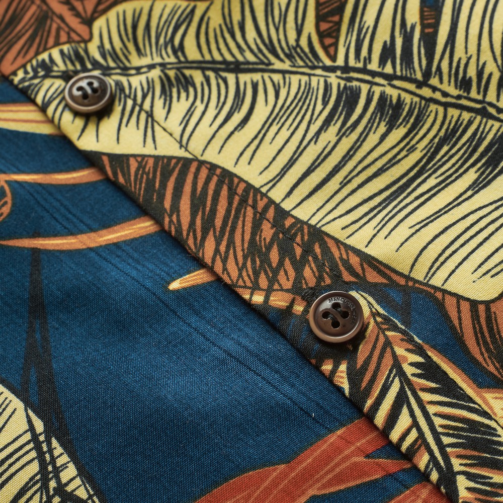 Bộ đồ áo sơ mi cộc tay mùa hè thoáng mát họa tiết lá nhiều màu cho bé - MAGICKIDS