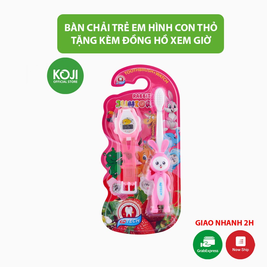 Bàn chải đánh răng cho bé hình con thỏ EQ Tech Junior Rabbit bàn chải đánh răng lông mềm cho bé bảo vệ nướu và răng