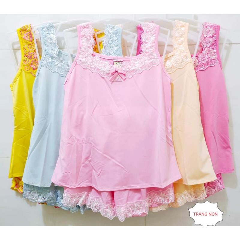 (7kg – 16kg) Bộ quần áo trẻ em thun lạnh cổ ren dễ thương cho bé gái. Đồ bộ bé gái