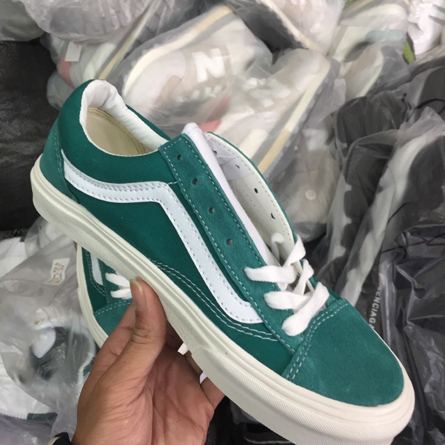 Giầy Vans style ( xanh lá sọc trắng)