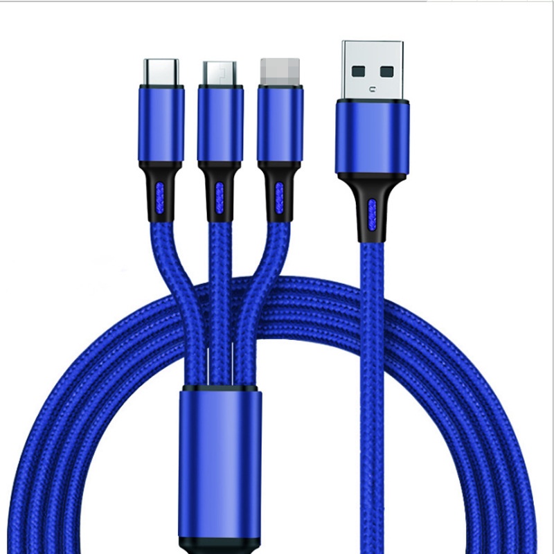 Cáp Sạc 3 Đầu, 3 IN 1 SẠC NHANH GẤP ĐÔI DÂY SẠC THƯỜNG Dây Cao Cấp Siêu Bền