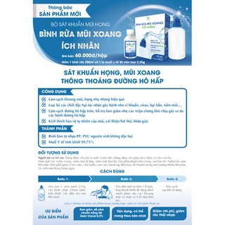 Bình rửa mũi xoang Ích Nhân ( bình 250ml + muối 30 viên)