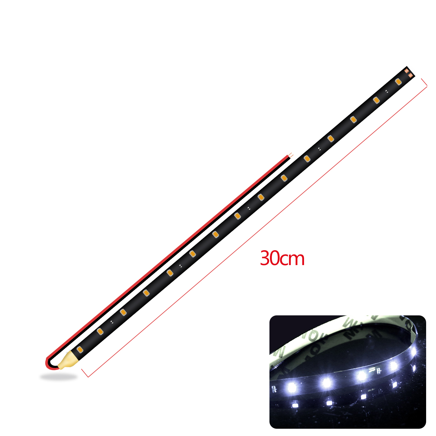 Dây Đèn Led 30cm 15smd3528 Chống Nước Cho Xe Hơi