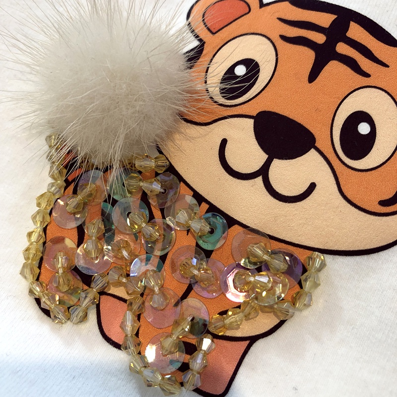 Áo Thun Nữ Ngắn Tay In Hình Cọp Ba Chiều Độc Đáo Mới