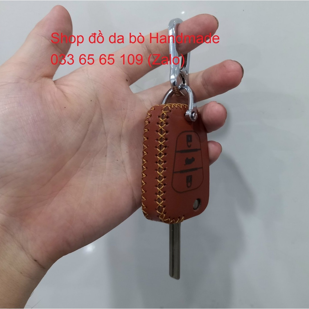 Bao Da Chìa Khoá Hyundai i20, i30, Accent, Elantra (chìa gập mẫu cũ), kèm tặng móc khóa, khắc tên miễn phí