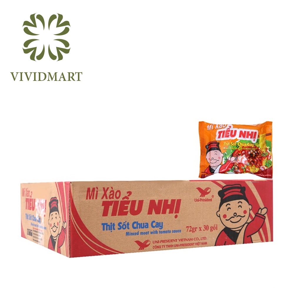 MÌ XÀO TIỂU NHỊ, 3 VỊ: THỊT SỐT CHUA CAY, HẢI SẢN SỐT ME, THỊT XÀO SỐT HÀNH - GÓI 72gr - UNI President