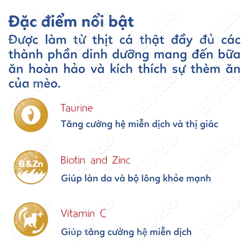 Pate lon Me-o Delite cho mèo cao cấp dinh dưỡng 80g - Bivido