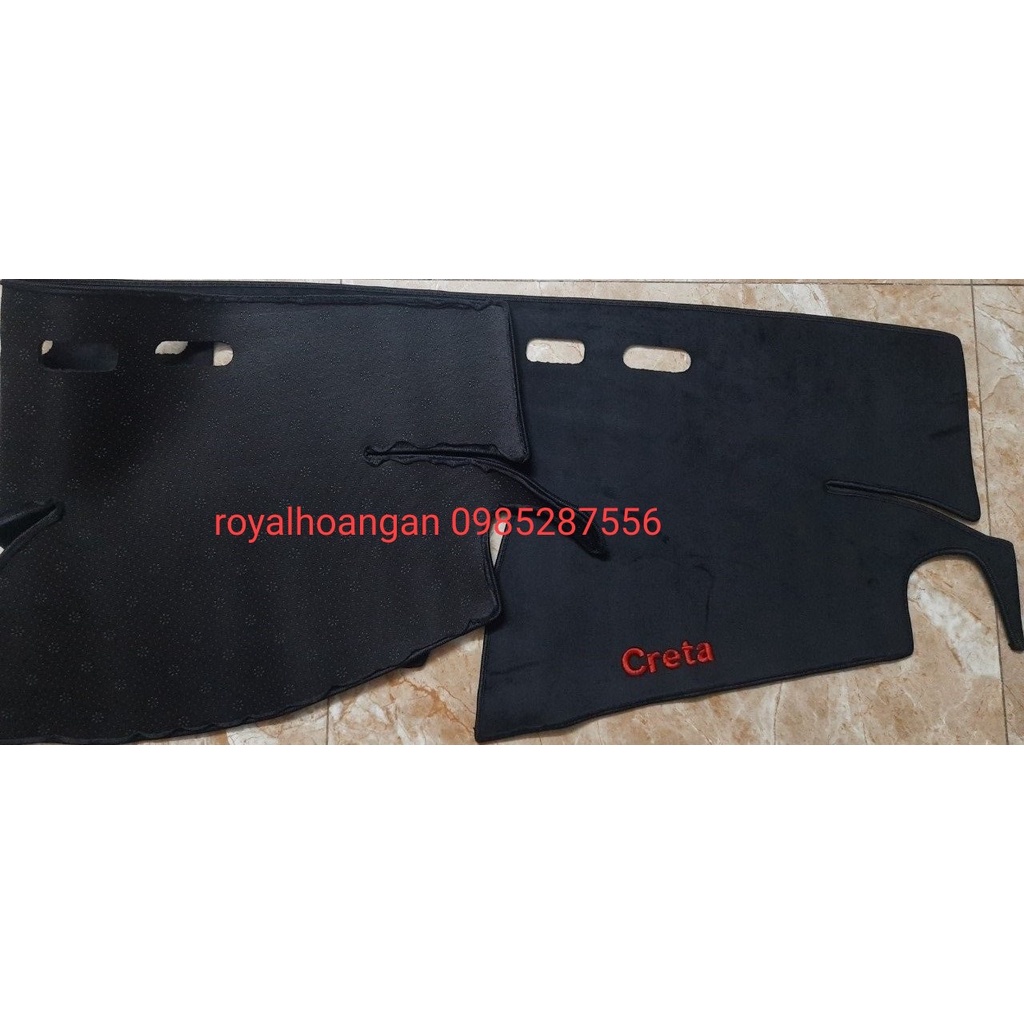 thảm taplo CRETA 2022,2023 nhung ba lớp hoặc da cacbon