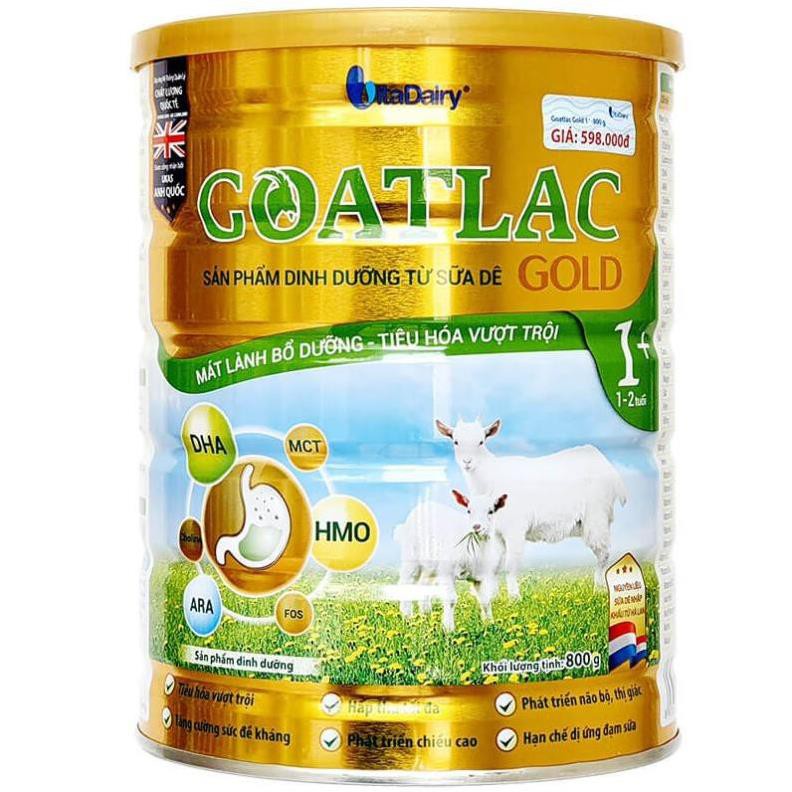 [Mã 267FMCGSALE giảm 8% đơn 500K] Sữa dê GOATLAC GOLD đủ số 0+, 1+, 2+, BA mẫu mới lon 800g Date mới 2023