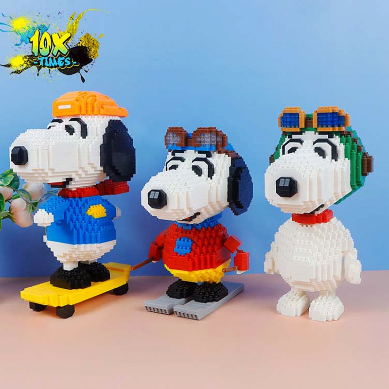 Lego 3d chú chó Snoopy dễ thương quà tặng sinh nhật trẻ em, quà tặng bạn trai bạn gái 10xtimes